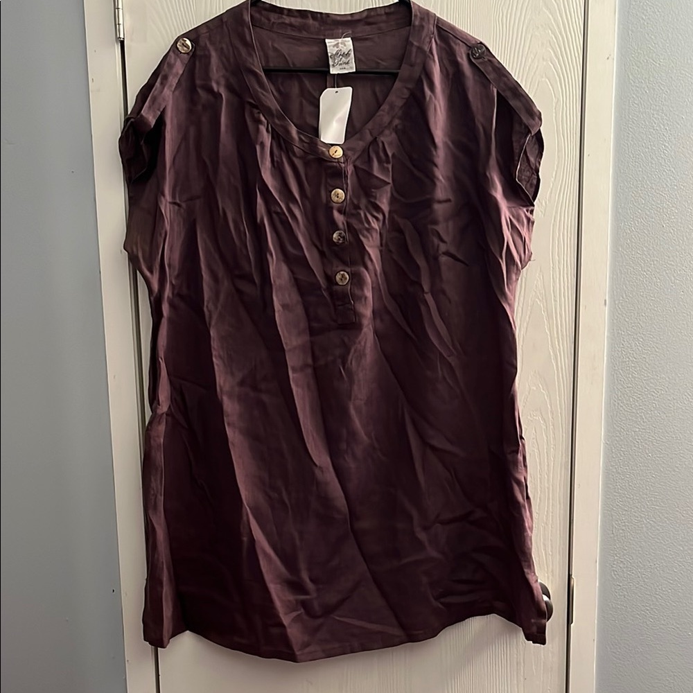 Match Point - Purple Button-Down Blouse